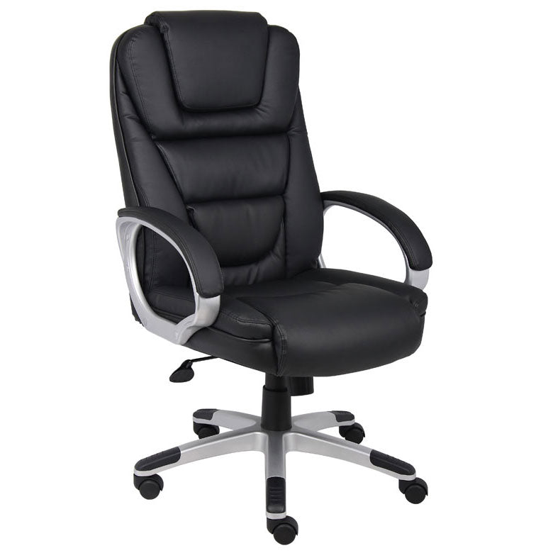 Superior Black Leather & Nylon Office Chair