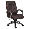 Brown Leather Office Chair w/ Button Design