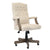 Elegant Cream & Driftwood Button-Tufted Office Chair