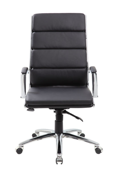 Black Faux Leather Office Chair w/ Padded Back & Seat