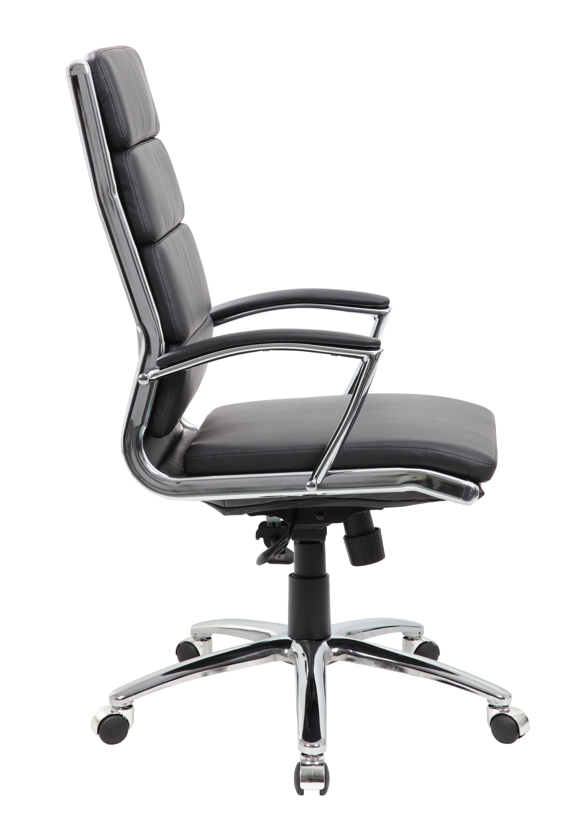Black Faux Leather Office Chair w/ Padded Back & Seat