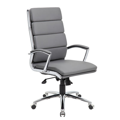 Gray Faux Leather Office Chair w/ Padded Back & Seat