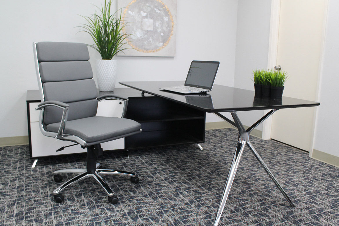 Boss Office CaressoftPlus Executive Chair, Gray