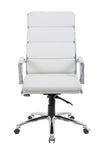 White Faux Leather Office Chair w/ Padded Back & Seat
