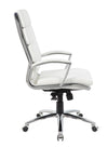 White Faux Leather Office Chair w/ Padded Back & Seat