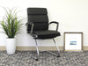 Black Faux Leather & Chrome S-Design Guest Chair