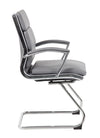 Gray Faux Leather & Chrome S-Design Guest Chair