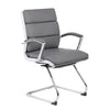 Gray Faux Leather & Chrome S-Design Guest Chair