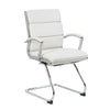 White Faux Leather & Chrome S-Design Guest Chair