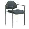 Versatile Rounded Black Fabric Guest or Conference Chair (Set of 2)