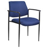 Classic Blue Fabric Guest or Conference Chair w/ Tapered Legs (Set of 2)