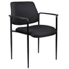 Classic Black Fabric Guest or Conference Chair w/ Tapered Legs (Set of 2)