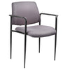 Classic Gray Fabric Guest or Conference Chair w/ Tapered Legs (Set of 2)