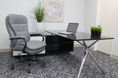 Sturdy Padded Gray Office Chair for Big & Tall