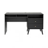 55" Black Desk with 3 Cubbies & 2 Drawers