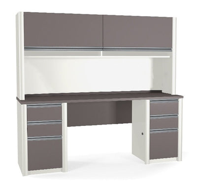 71" Desk - Hutch Combo in Slate & Sandstone