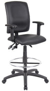 Boss Black & Chrome Leather Drafting / Medical Chair