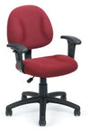 Mid Back Task Chair with Armrests & Waterfall Seat in Burgundy, Gray, Black or Blue
