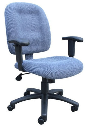 Ergonomic Padded Chenille Office Chair with Armrests & Color Options