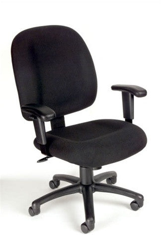 Boss Smoke Fabric Task Chair with Adjustable Arms