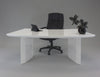 Modern White Lacquer Curved Executive Desk