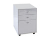 Modern White Lacquer Curved Executive Desk with Mobile Files