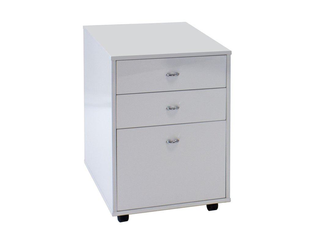 White Mobile File with 3 Drawers by Sharelle OfficeDesk