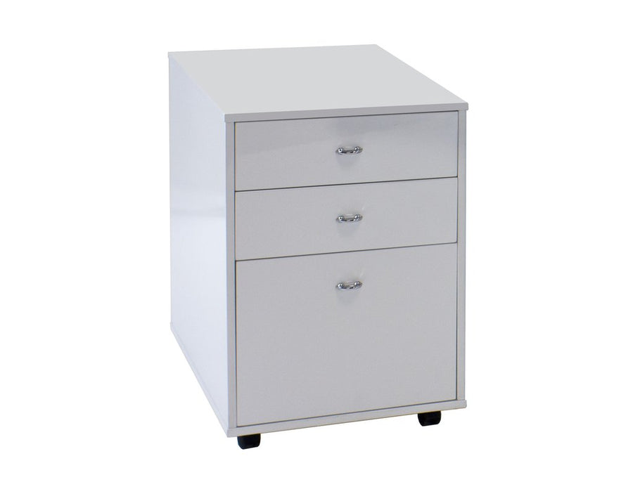 Premium White Lacquer Mobile File Cabinet