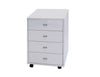Premium White Lacquer Mobile 4 Drawer Storage Cabinet