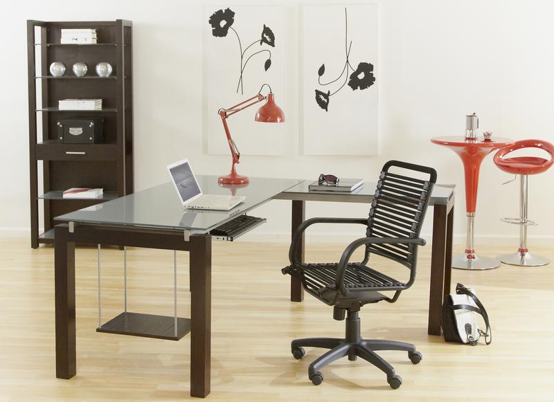 Modern Black Office Chair with Bungee Supports