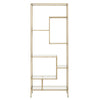 79" Brass & Clear Glass Modern Bookcase