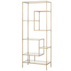 79" Brass & Clear Glass Modern Bookcase