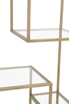 79" Brass & Clear Glass Modern Bookcase