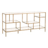 Brass & Clear Glass Low Bookcase / Console Table