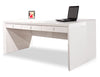 Ultra Modern White Lacquer Executive Desk with Three Drawers