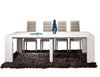 95" Modern White Lacquer Extending Conference Table or Desk (16" - 95" W)