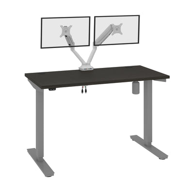 48" Twin Monitor Adjustable Desk in Two-Tone Gray