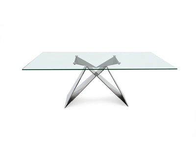 86" Gorgeous Glass Top & Steel Executive Office Desk or Conference Table