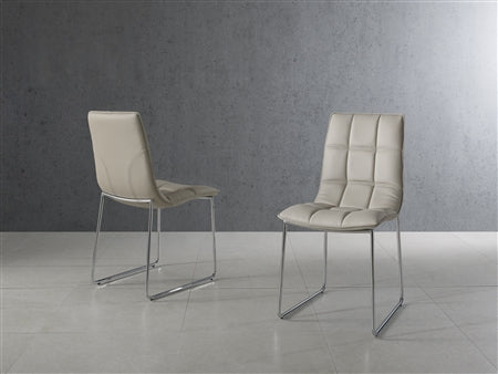 Checked Leatherette Gray Guest or Conference Chair (Set of 2)