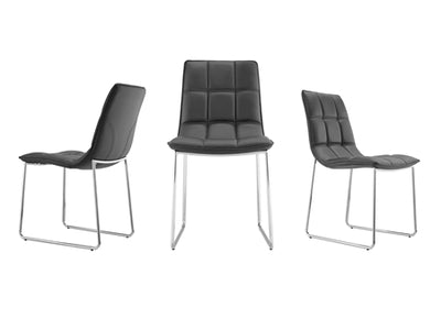 Checked Leatherette Black Guest or Conference Chair (Set of 2)