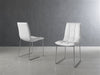Checked Leatherette White Guest or Conference Chair (Set of 2)