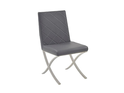 Criss-Cross Dark Gray Eco-Leather Guest or Conference Chair (Set of 2)