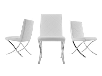 Criss-Cross White Eco-Leather Guest or Conference Chair (Set of 2)