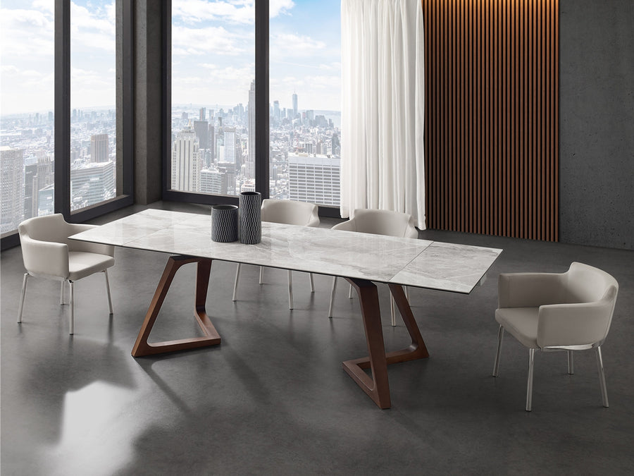 63" Walnut Finish Conference Table with Ceramic Top