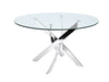 51" Round Glass & Stainless Steel Meeting Table