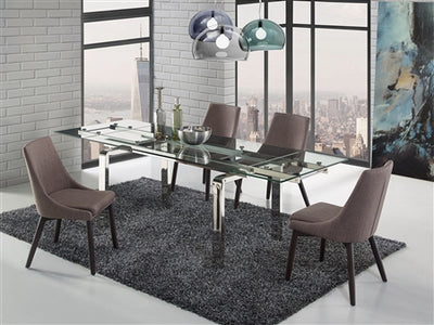 Dark Gray Linen & Walnut Guest or Conference Chair (Set of 2)
