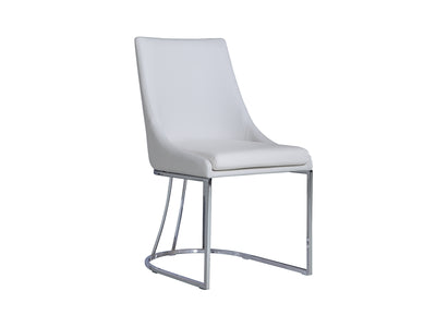 White Leatherette & Steel Guest or Conference Chair (Set of 2)