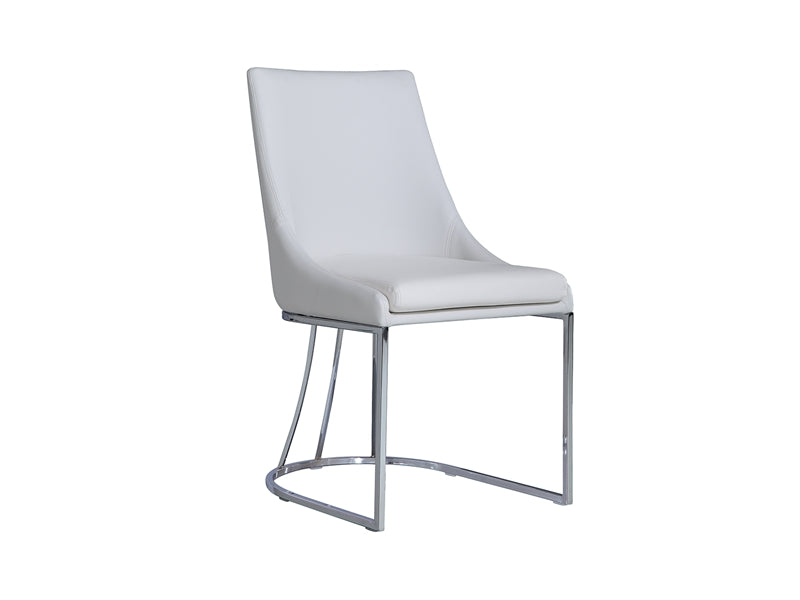 White Leatherette & Steel Guest or Conference Chair (Set of 2)