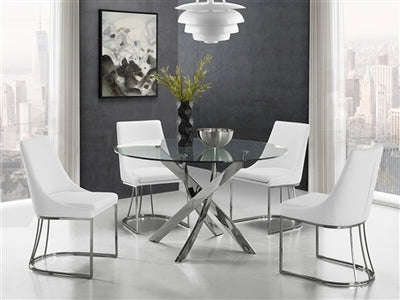 White Leatherette & Steel Guest or Conference Chair (Set of 2)
