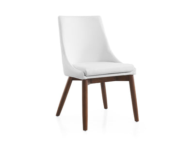 White Eco-Leather & Walnut Guest or Conference Chair (Set of 2)